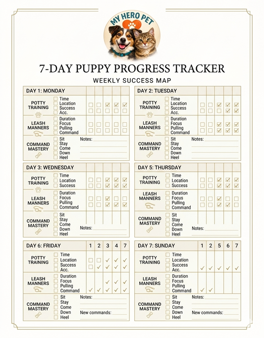 7-Day Puppy Training Tracker: Elite Daily Habit Log & Behavior Dashboard (PDF)