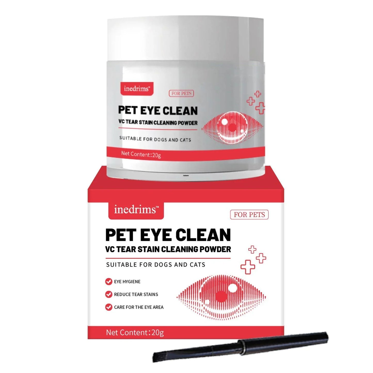 Pet Tear Stain Removal Powder - Natural Gentle Formula for Bright Eyes & Clean Fur