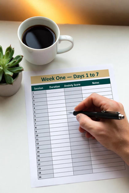Thirty-day dog separation anxiety plan sample first-week session and observation worksheet
