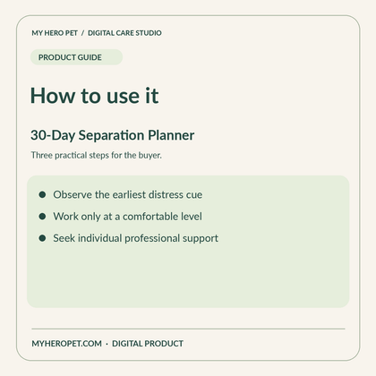 How to use 30-Day Separation Anxiety Plan: practical steps