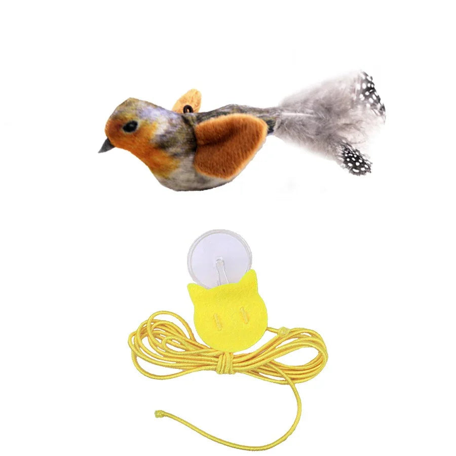 Cat Sound Bird Toy - Chirping Plush for Anxiety Relief & Play