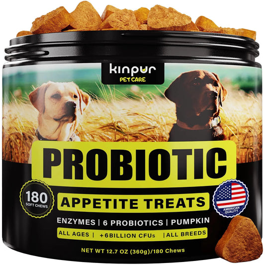 Probiotics for Dogs - 180 Duck Flavor Chews for Gut Health, Itchy Skin & Allergies