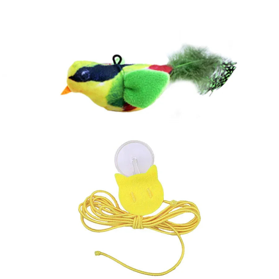 Cat Sound Bird Toy - Chirping Plush for Anxiety Relief & Play