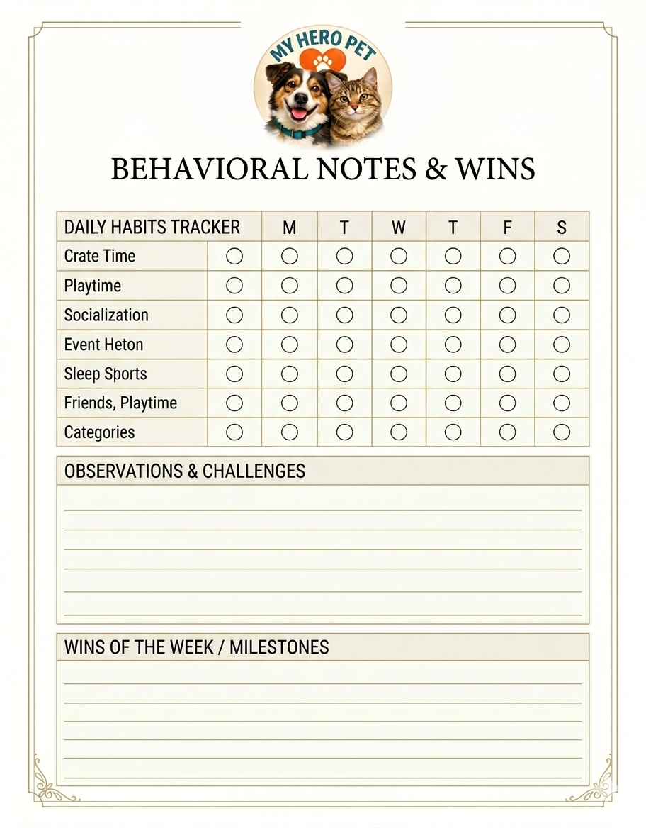 7-Day Puppy Training Tracker: Elite Daily Habit Log & Behavior Dashboard (PDF)