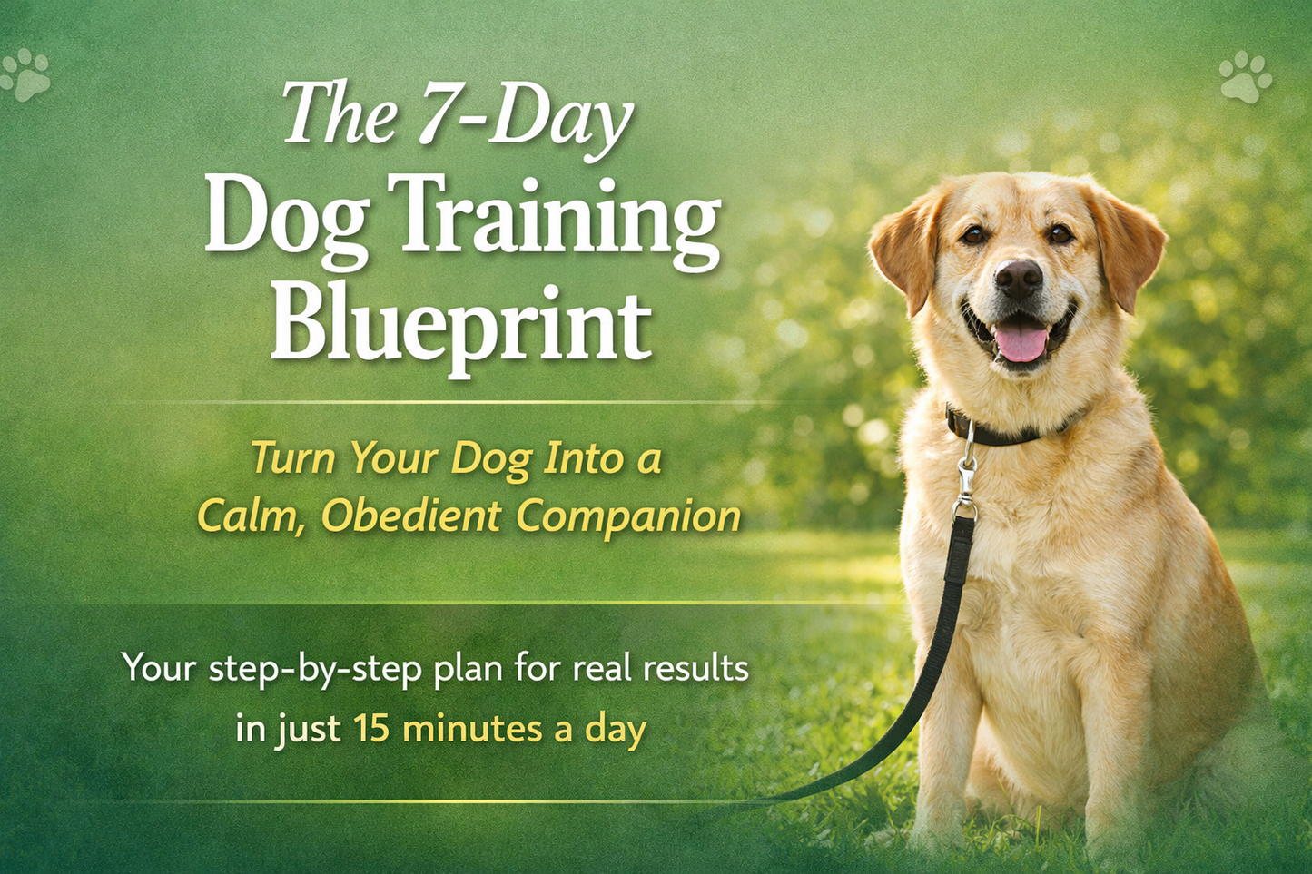 The 7-Day Dog Training Blueprint: Turn Your Dog Into a Calm, Obedient Companion – Instant PDF Download