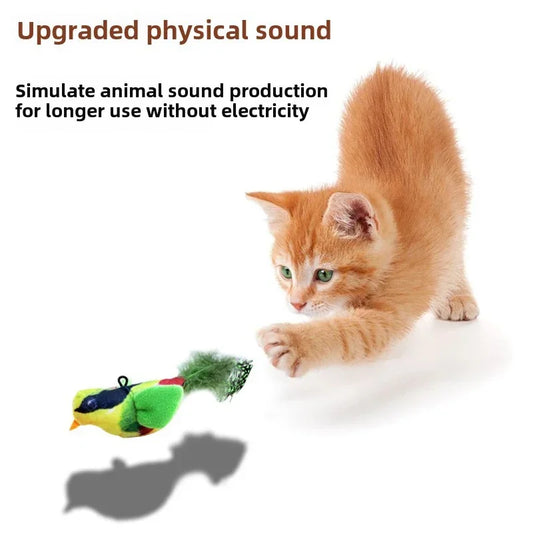 Cat Sound Bird Toy - Chirping Plush for Anxiety Relief & Play