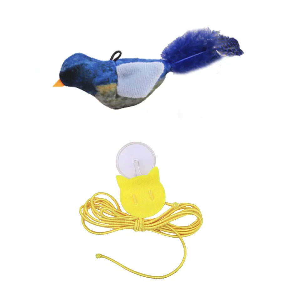 Cat Sound Bird Toy - Chirping Plush for Anxiety Relief & Play