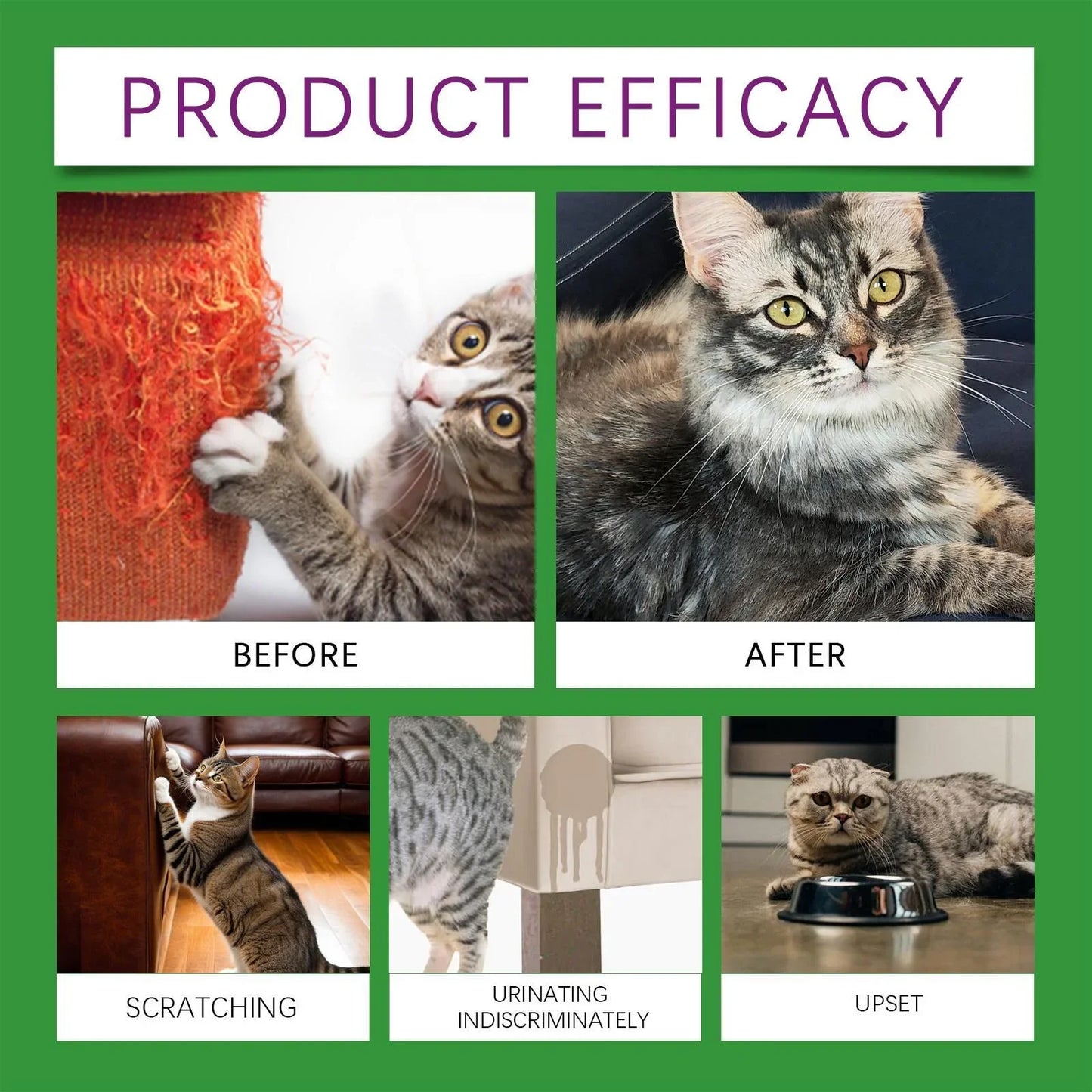 Yegebang Cat Emotional Care Set - Calming Diffuser & Liquid for Estrus, Anxiety & Mood Relief