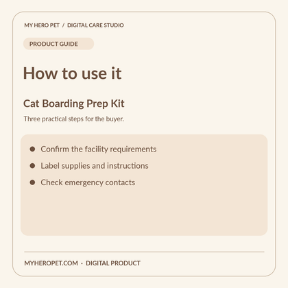 How to use Cat Boarding Prep Kit: three practical steps