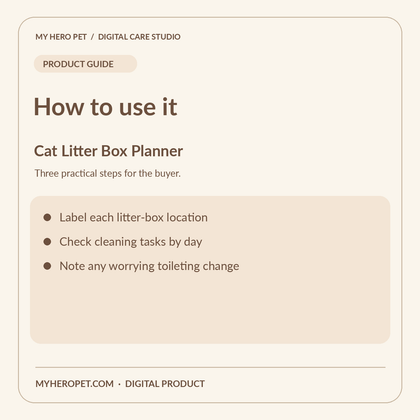 How to use Cat Litter Box Cleaning Planner: three practical steps