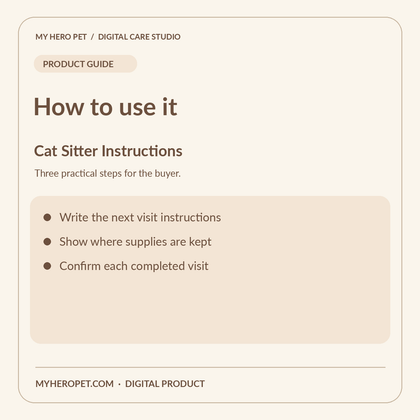 How to use Cat Sitter Instructions: practical steps