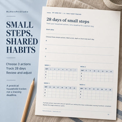 Dog House Rules Planner 28-day habit tracker worksheet preview