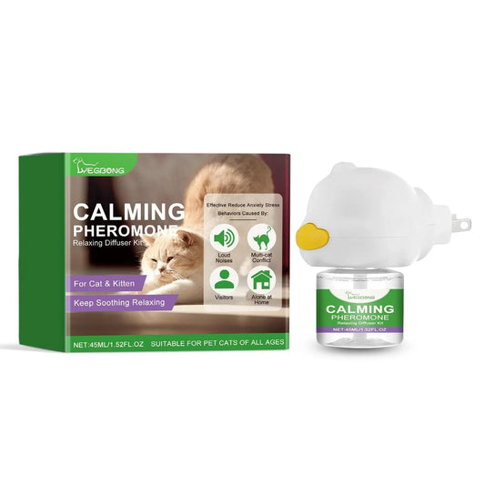 Yegebang Cat Emotional Care Set - Calming Diffuser & Liquid for Estrus, Anxiety & Mood Relief