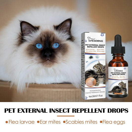 Pet Flea & Tick Drops for Cats & Dogs - External Deworming Spot-On Treatment