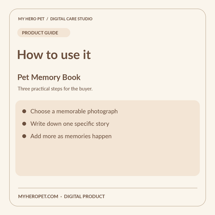 How to use Pet Memory Book: practical steps