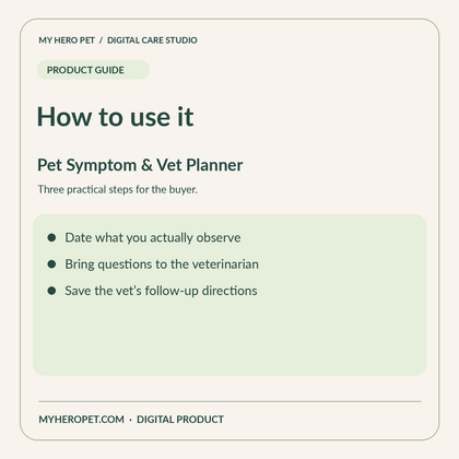 How to use Pet Symptom & Vet Visit Planner: practical steps