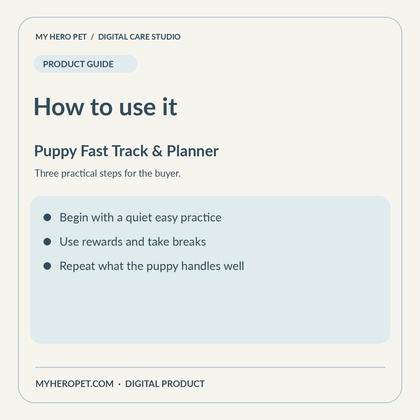 How to use Puppy Training: Fast Track & Planner: practical steps