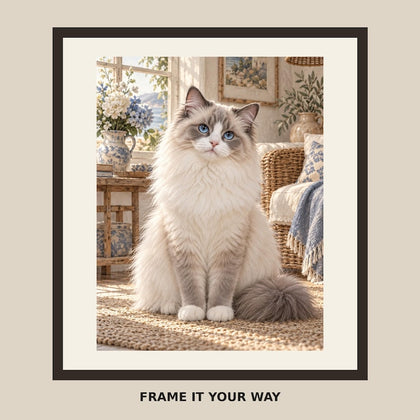 Ragdoll cat blue-eyed printable wall art framed display preview
