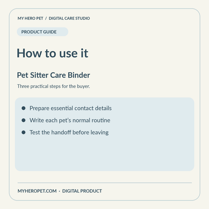 How to use The Pet Sitter Care Binder: practical steps