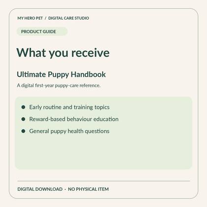Information card for The Ultimate Puppy Handbook: contents and verified format